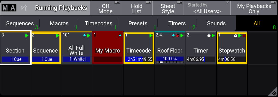 Running playback window 
