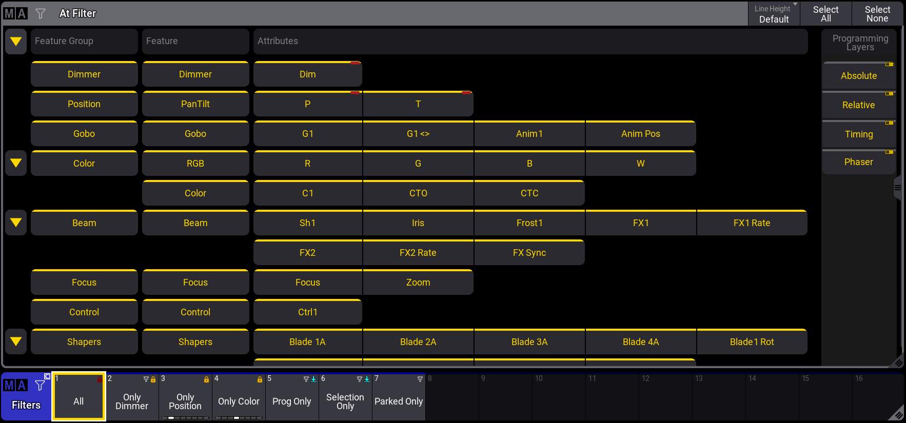 At Filter window and Filter pool with a default All filter enabled.â